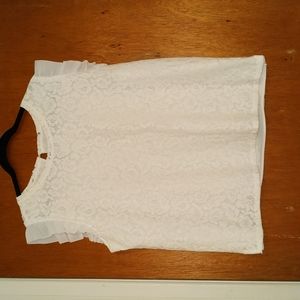 LOFT White Floral Lace Blouse